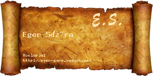 Eger Sára névjegykártya